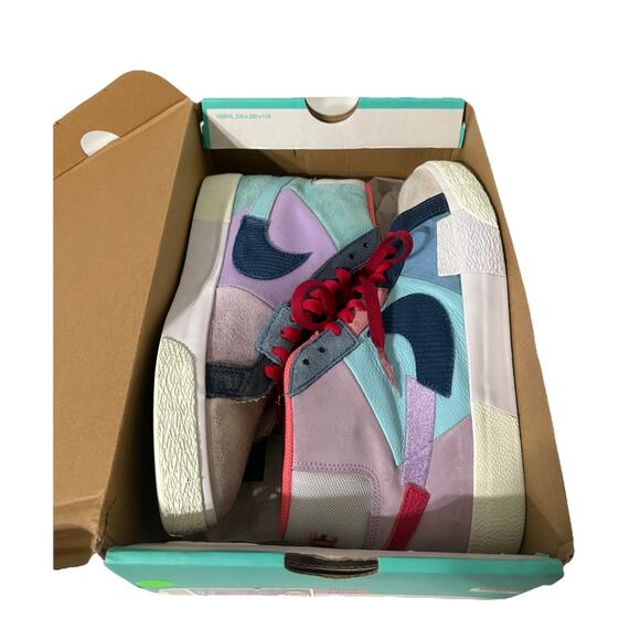 Size 8.5 Men 10 Women Nike Zoom Blazer Premium SB Mid Mosaic Pack - Multi DA8854 - Picture 4 of 5